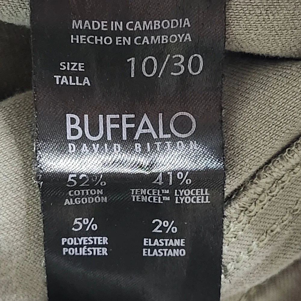 Buffalo David Bitton Brigette Crop Pants Womens 10/30 10 30 Green Cotton Stretch